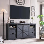 Farmhouse Fireplace TV Stand for 80 Inch TV, Entertainment Center