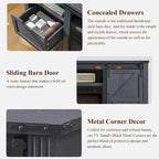 Farmhouse Fireplace TV Stand for 80 Inch TV, Entertainment Center