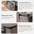 Farmhouse Fireplace TV Stand for 80 Inch TV, Entertainment Center