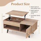 Table basse à plateau relevable Costway avec compartiment de rangement caché - Voir détails