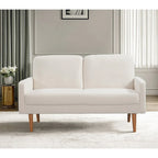 2-Seater Velvet Loveseat Sofa with Tapered Wood Legs