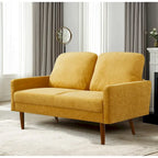 2-Seater Velvet Loveseat Sofa with Tapered Wood Legs
