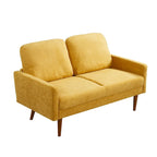 2-Seater Velvet Loveseat Sofa with Tapered Wood Legs