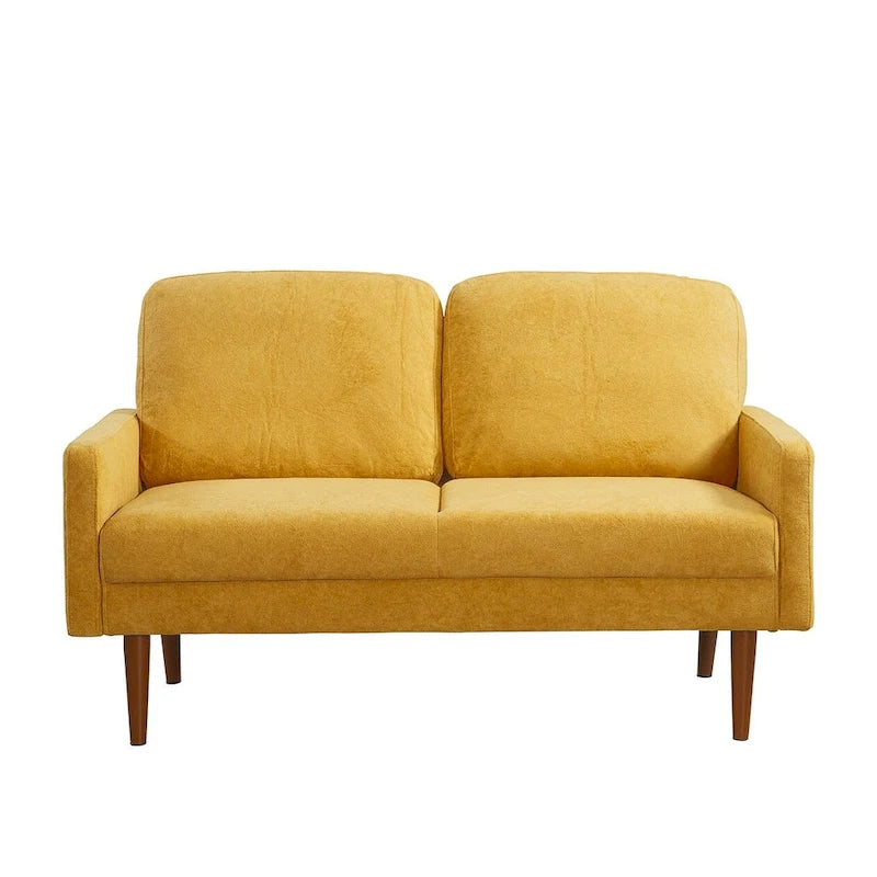 2-Seater Velvet Loveseat Sofa with Tapered Wood Legs