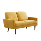 2-Seater Velvet Loveseat Sofa with Tapered Wood Legs