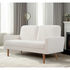 2-Seater Velvet Loveseat Sofa with Tapered Wood Legs