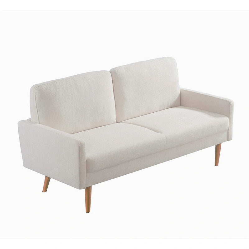 2-Seater Velvet Loveseat Sofa with Tapered Wood Legs