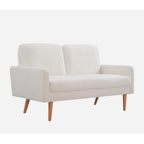 2-Seater Velvet Loveseat Sofa with Tapered Wood Legs