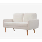 2-Seater Velvet Loveseat Sofa with Tapered Wood Legs