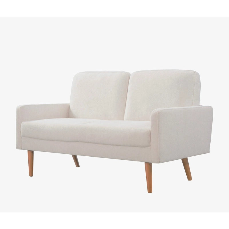 2-Seater Velvet Loveseat Sofa with Tapered Wood Legs