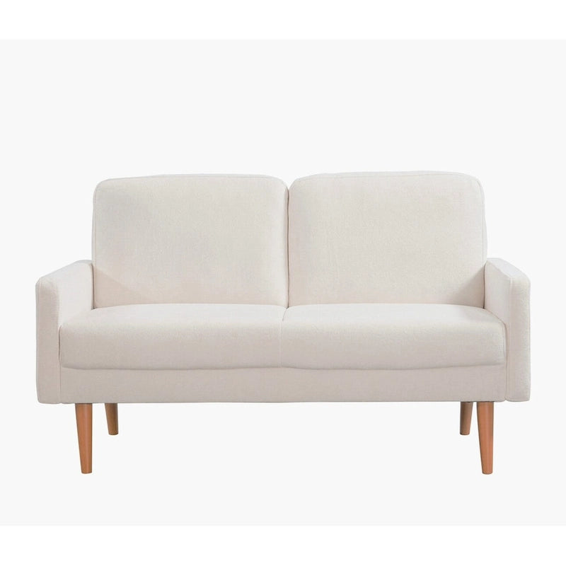 2-Seater Velvet Loveseat Sofa with Tapered Wood Legs