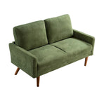 2-Seater Velvet Loveseat Sofa with Tapered Wood Legs