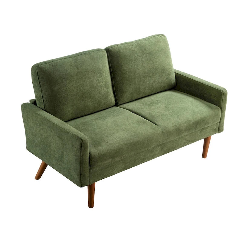 2-Seater Velvet Loveseat Sofa with Tapered Wood Legs