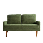 2-Seater Velvet Loveseat Sofa with Tapered Wood Legs
