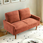 2-Seater Velvet Loveseat Sofa with Tapered Wood Legs