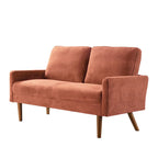2-Seater Velvet Loveseat Sofa with Tapered Wood Legs