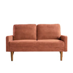 2-Seater Velvet Loveseat Sofa with Tapered Wood Legs