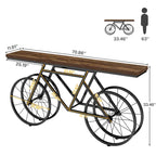 70.9-Inch Extra Long Console Table with Bicycle Metal Base for Entryway, Living Room - 11.81D x 70.87W x 33.46H