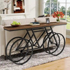 70.9-Inch Extra Long Console Table with Bicycle Metal Base for Entryway, Living Room - 11.81D x 70.87W x 33.46H