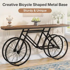 70.9-Inch Extra Long Console Table with Bicycle Metal Base for Entryway, Living Room - 11.81D x 70.87W x 33.46H