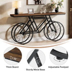 70.9-Inch Extra Long Console Table with Bicycle Metal Base for Entryway, Living Room - 11.81D x 70.87W x 33.46H