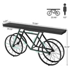 70.9-Inch Extra Long Console Table with Bicycle Metal Base for Entryway, Living Room - 11.81D x 70.87W x 33.46H