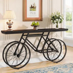 70.9-Inch Extra Long Console Table with Bicycle Metal Base for Entryway, Living Room - 11.81D x 70.87W x 33.46H