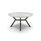 Ensemble de table à manger ronde extensible 7 pièces Zirz et 6 chaises avec pieds en métal