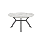 Ensemble de table à manger ronde extensible 7 pièces Zirz et 6 chaises avec pieds en métal