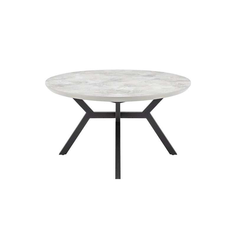 Ensemble de table à manger ronde extensible 7 pièces Zirz et 6 chaises avec pieds en métal