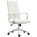 Chaise de bureau ergonomique moderne : Dossier mi-haut, cuir PU, accoudoirs, inclinaison, hauteur réglable, roulettes, pivotante