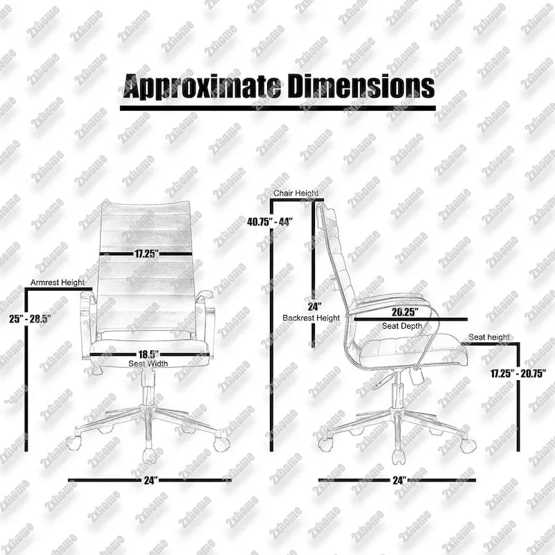 Chaise de bureau ergonomique moderne : Dossier mi-haut, cuir PU, accoudoirs, inclinaison, hauteur réglable, roulettes, pivotante