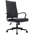 Chaise de bureau ergonomique moderne : Dossier mi-haut, cuir PU, accoudoirs, inclinaison, hauteur réglable, roulettes, pivotante