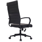 Chaise de bureau ergonomique moderne : Dossier mi-haut, cuir PU, accoudoirs, inclinaison, hauteur réglable, roulettes, pivotante