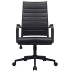 Chaise de bureau ergonomique moderne : Dossier mi-haut, cuir PU, accoudoirs, inclinaison, hauteur réglable, roulettes, pivotante