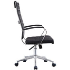 Chaise de bureau ergonomique moderne : Dossier mi-haut, cuir PU, accoudoirs, inclinaison, hauteur réglable, roulettes, pivotante