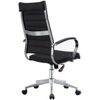Chaise de bureau ergonomique moderne : Dossier mi-haut, cuir PU, accoudoirs, inclinaison, hauteur réglable, roulettes, pivotante
