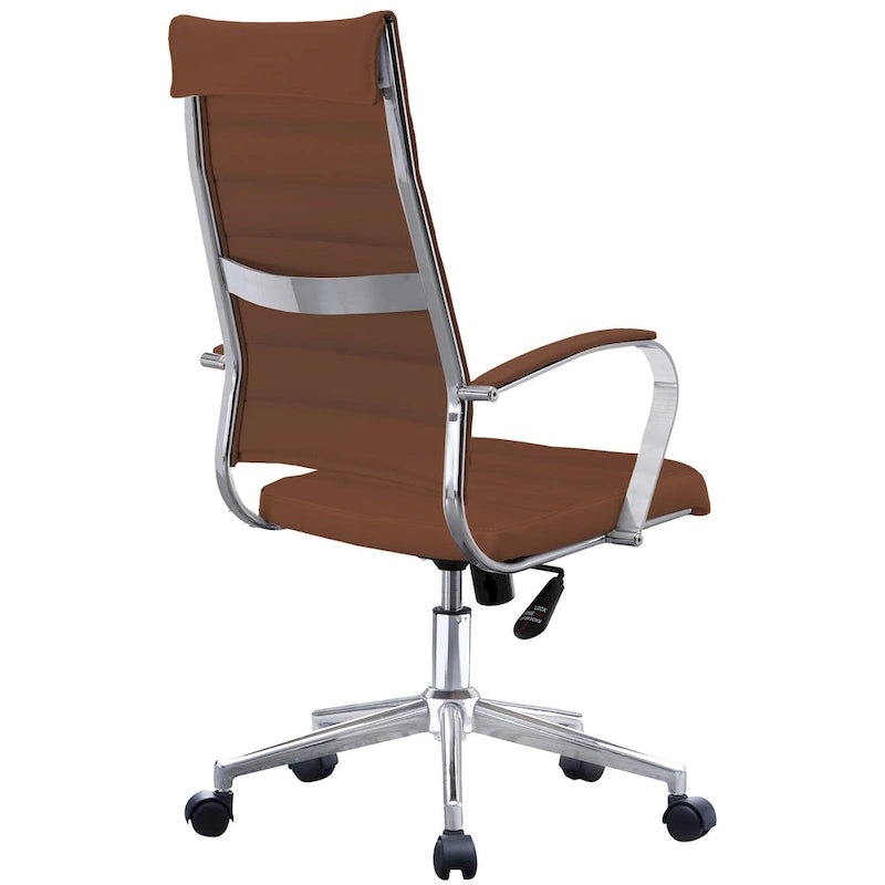 Chaise de bureau ergonomique moderne : Dossier mi-haut, cuir PU, accoudoirs, inclinaison, hauteur réglable, roulettes, pivotante