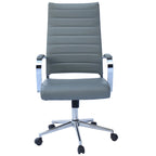 Chaise de bureau ergonomique moderne : Dossier mi-haut, cuir PU, accoudoirs, inclinaison, hauteur réglable, roulettes, pivotante