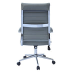 Chaise de bureau ergonomique moderne : Dossier mi-haut, cuir PU, accoudoirs, inclinaison, hauteur réglable, roulettes, pivotante