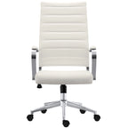 Chaise de bureau ergonomique moderne : Dossier mi-haut, cuir PU, accoudoirs, inclinaison, hauteur réglable, roulettes, pivotante