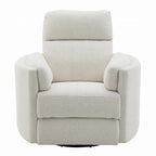Fauteuil inclinable pivotant Siri, bouclé beige moelleux, coussin doux