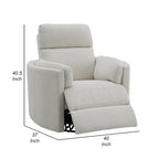 Fauteuil inclinable pivotant Siri, bouclé beige moelleux, coussin doux