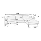 Kemy 2pc L Sectional Sofa Set w Chaise, Gray Faux Leather Upholstery