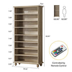 9-Tier Narrow Tall Shoe Storage Cabinet with LED Lighting for Living Room