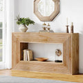 59-Inch Long Console Table for Living Room, Narrow Wood Entryway Table