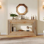 59-Inch Long Console Table for Living Room, Narrow Wood Entryway Table