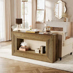 59-Inch Long Console Table for Living Room, Narrow Wood Entryway Table