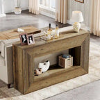 59-Inch Long Console Table for Living Room, Narrow Wood Entryway Table