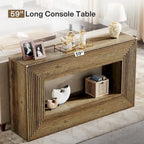 59-Inch Long Console Table for Living Room, Narrow Wood Entryway Table